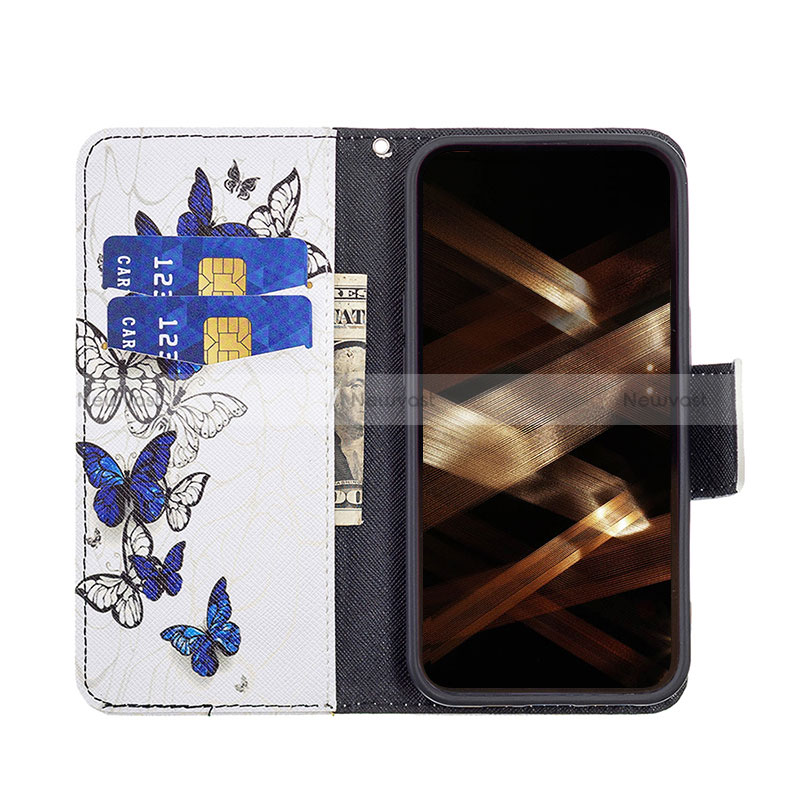 Leather Case Stands Butterfly Flip Cover L07 Holder for Apple iPhone 14 Pro Max White