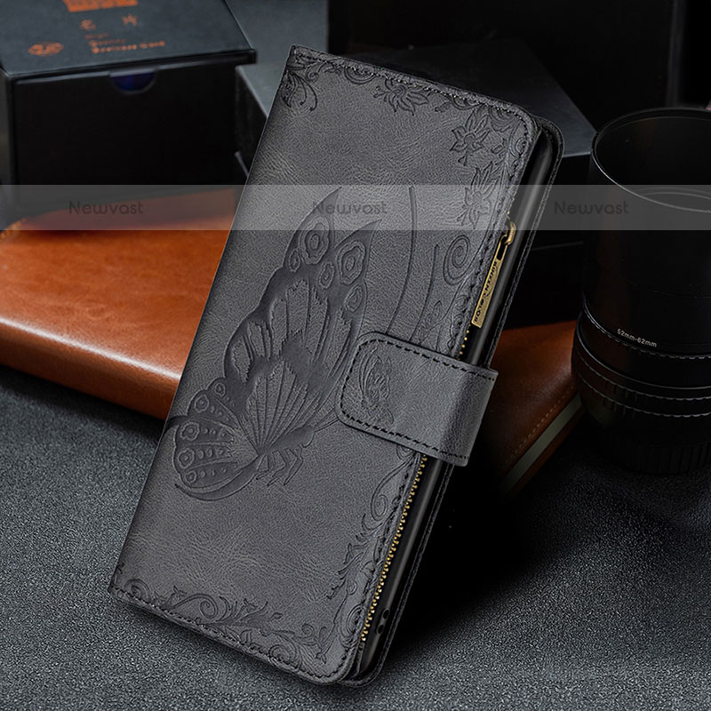 Leather Case Stands Butterfly Flip Cover L08 Holder for Apple iPhone 14 Pro Black