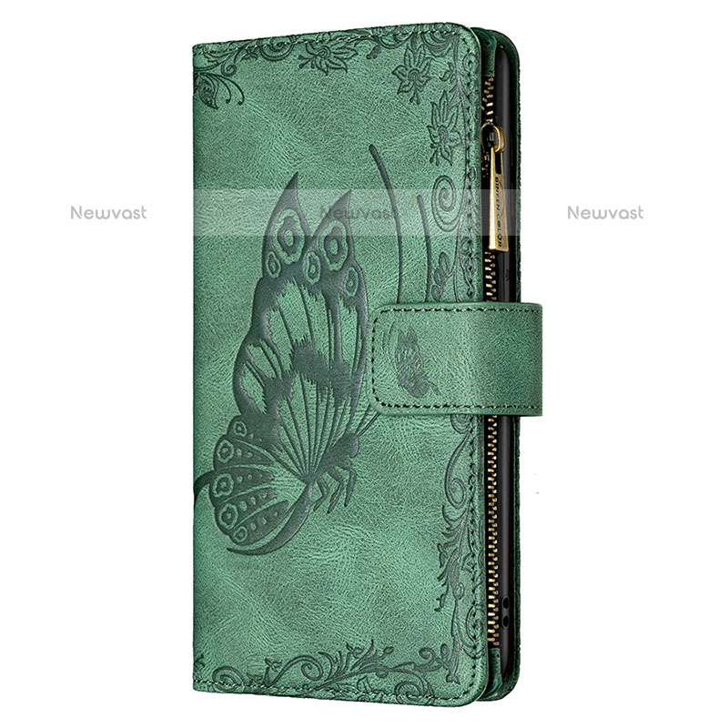 Leather Case Stands Butterfly Flip Cover L08 Holder for Apple iPhone 14 Pro Green