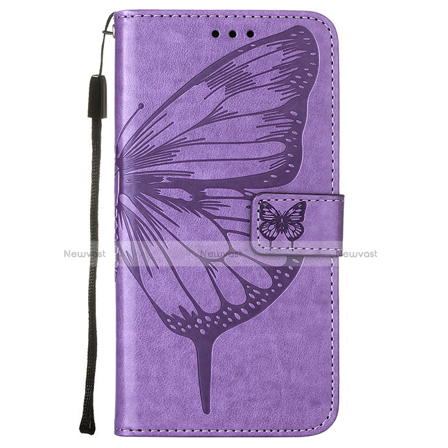 Leather Case Stands Butterfly Flip Cover L10 Holder for Apple iPhone 13 Clove Purple