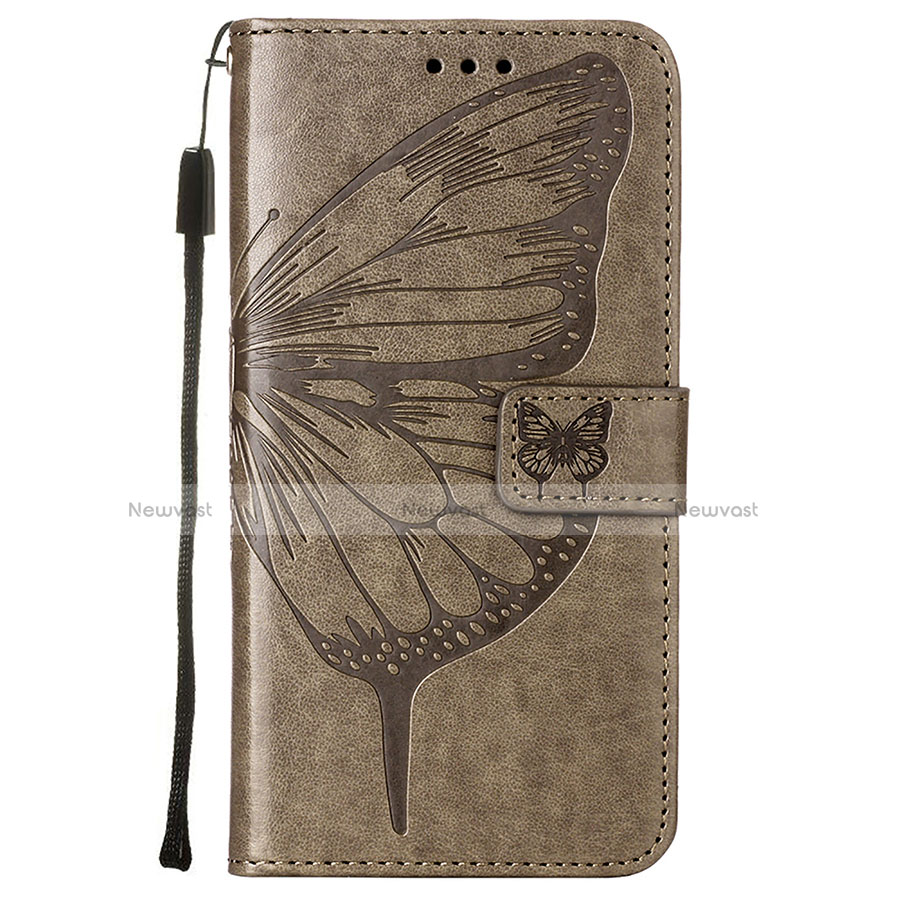 Leather Case Stands Butterfly Flip Cover L10 Holder for Apple iPhone 13 Pro Max Dark Gray