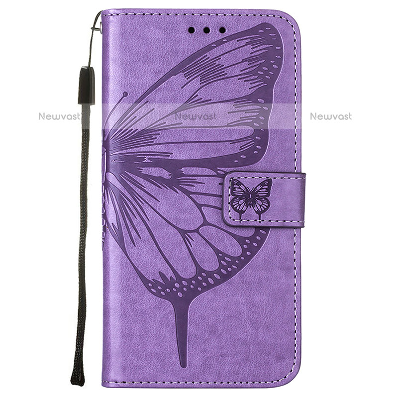 Leather Case Stands Butterfly Flip Cover L10 Holder for Apple iPhone 14 Pro Clove Purple