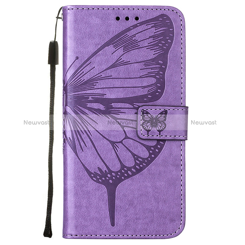 Leather Case Stands Butterfly Flip Cover L10 Holder for Apple iPhone 14 Pro Max Clove Purple