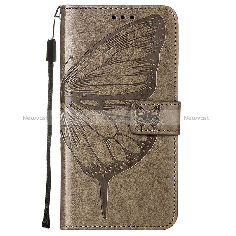 Leather Case Stands Butterfly Flip Cover L10 Holder for Apple iPhone 14 Pro Max Dark Gray