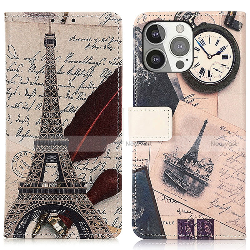 Leather Case Stands Fashionable Pattern Flip Cover A07 Holder for Apple iPhone 14 Pro Max