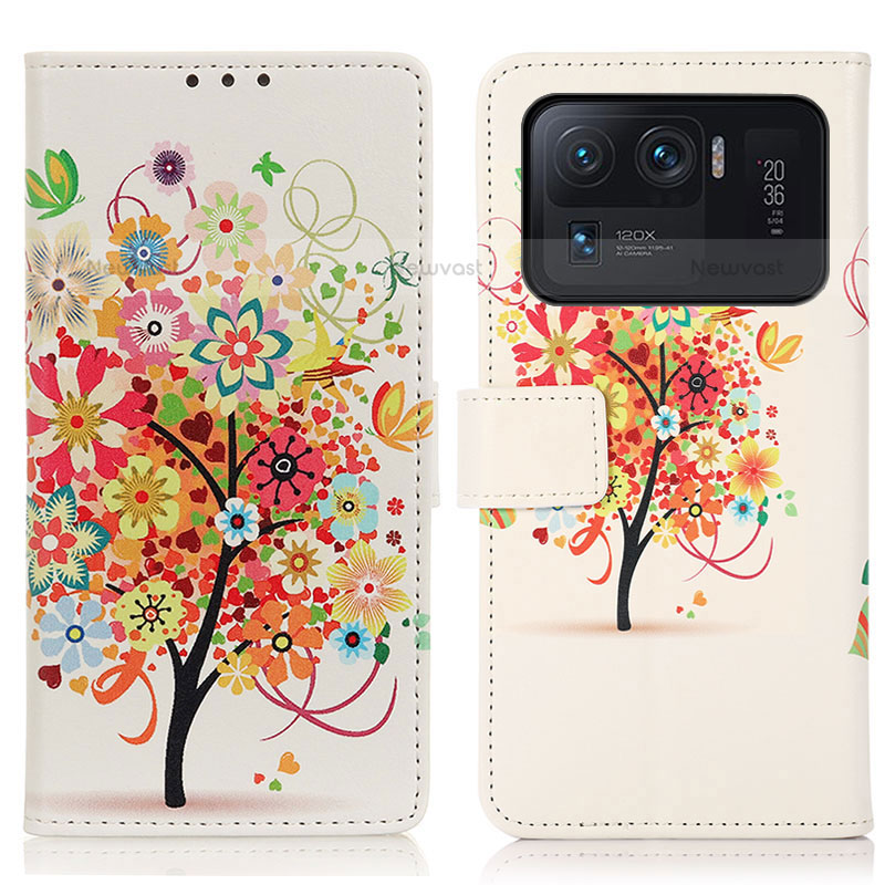 Leather Case Stands Fashionable Pattern Flip Cover D02Y Holder for Xiaomi Mi 11 Ultra 5G