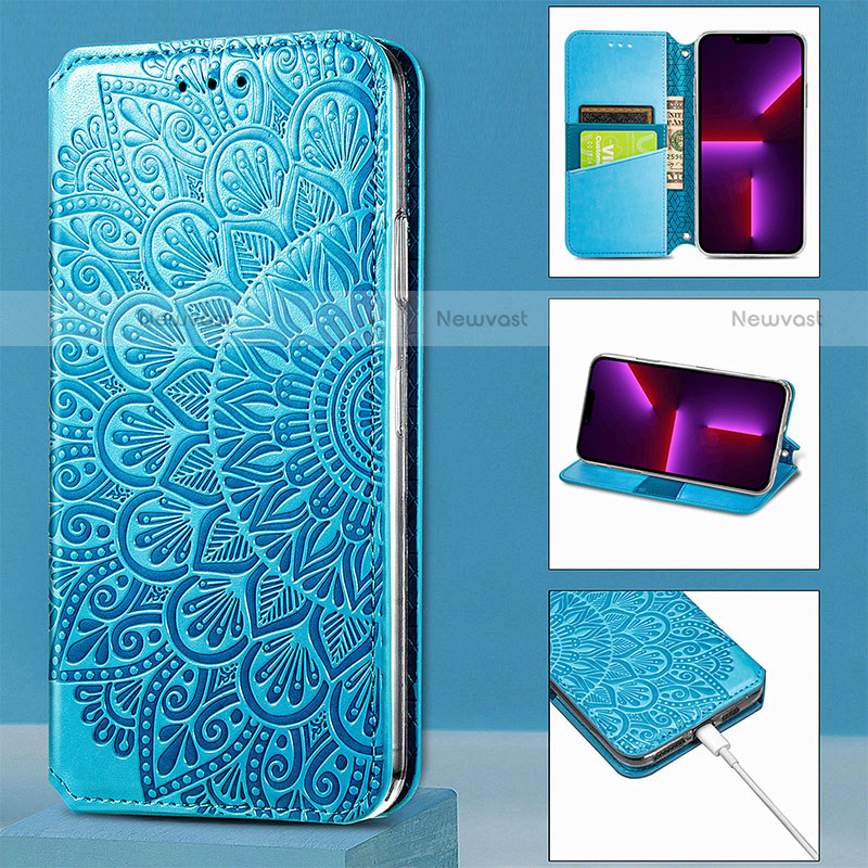 Leather Case Stands Fashionable Pattern Flip Cover H01 Holder for Apple iPhone 13 Mini