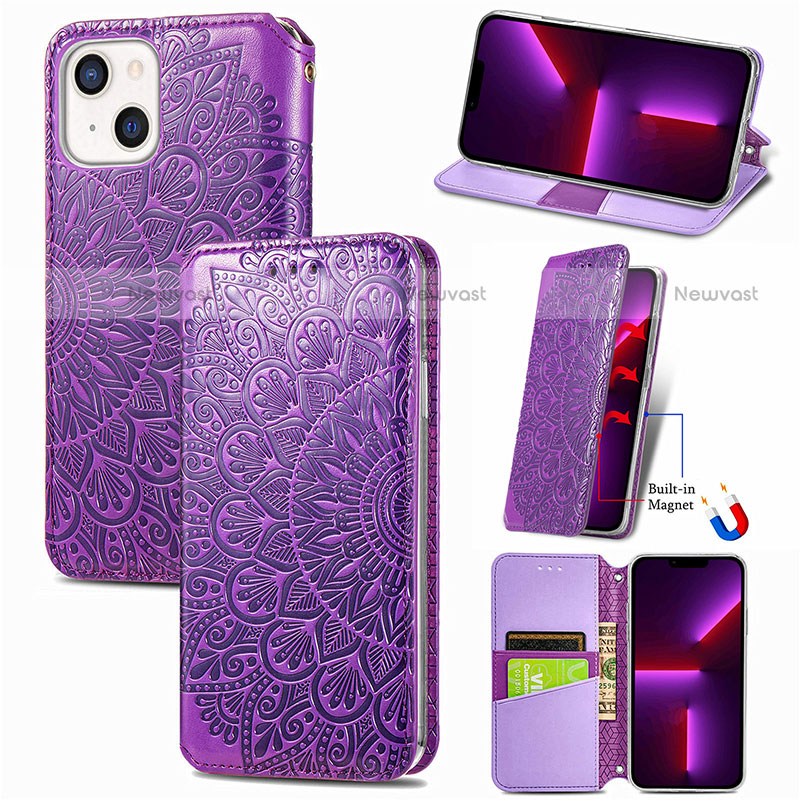 Leather Case Stands Fashionable Pattern Flip Cover H01 Holder for Apple iPhone 14