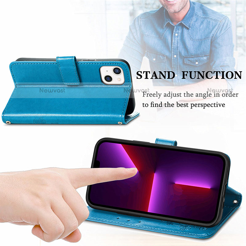 Leather Case Stands Fashionable Pattern Flip Cover H03 Holder for Apple iPhone 14