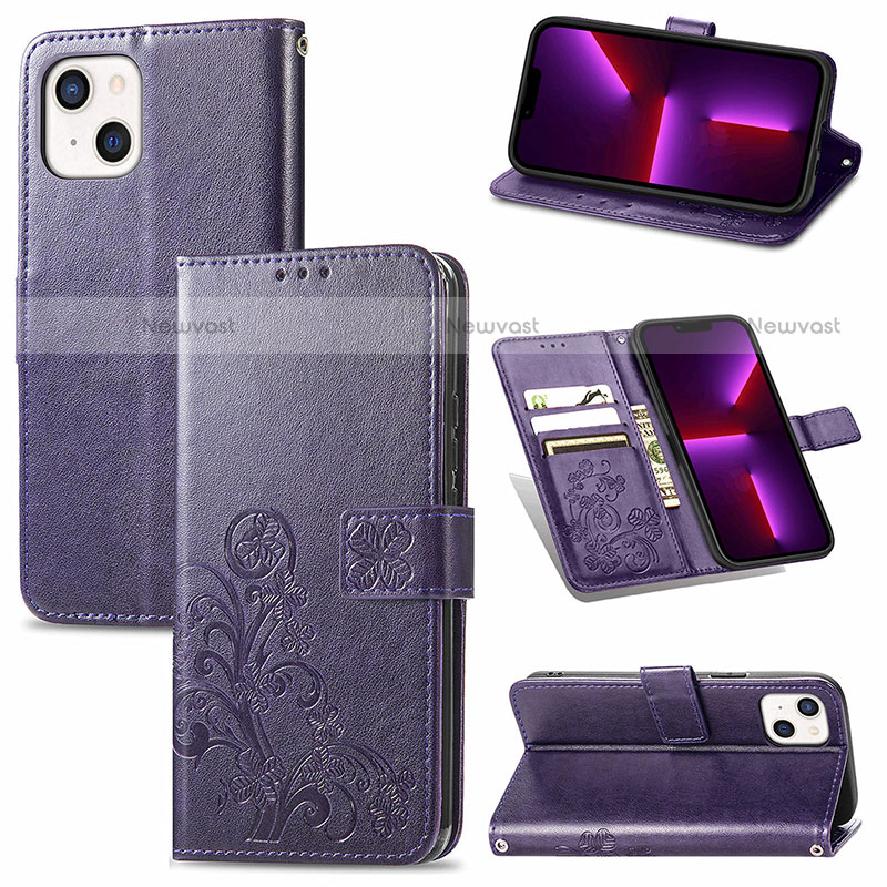 Leather Case Stands Fashionable Pattern Flip Cover H04 Holder for Apple iPhone 13