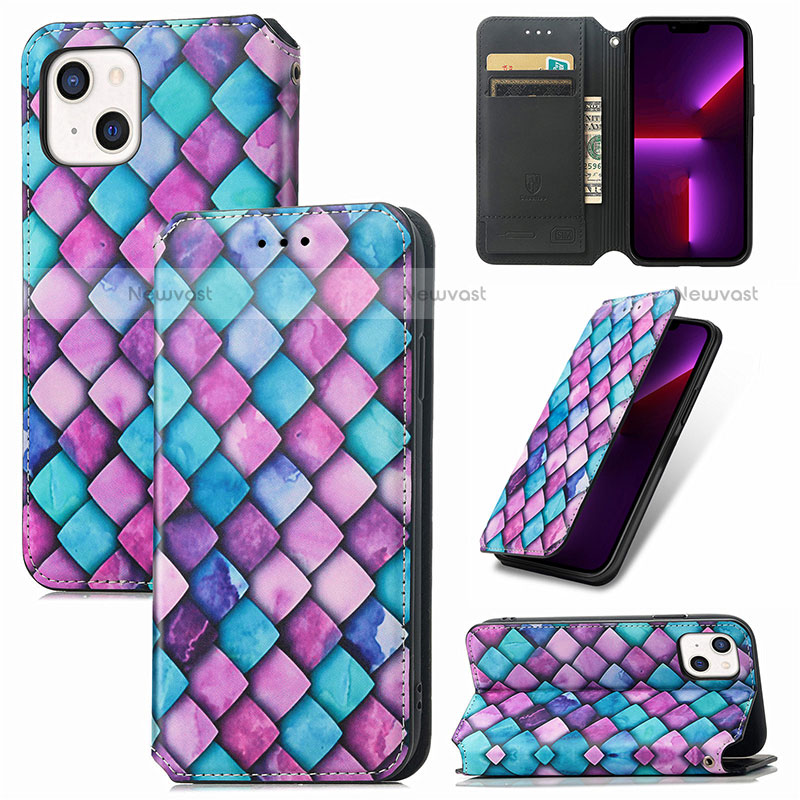 Leather Case Stands Fashionable Pattern Flip Cover H09 Holder for Apple iPhone 13