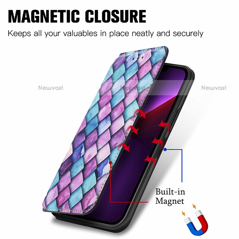Leather Case Stands Fashionable Pattern Flip Cover H09 Holder for Apple iPhone 14