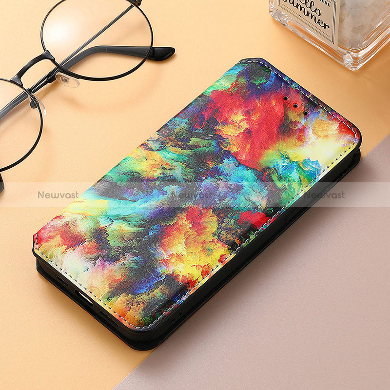 Leather Case Stands Fashionable Pattern Flip Cover H09 Holder for Apple iPhone 14 Pro Max Colorful