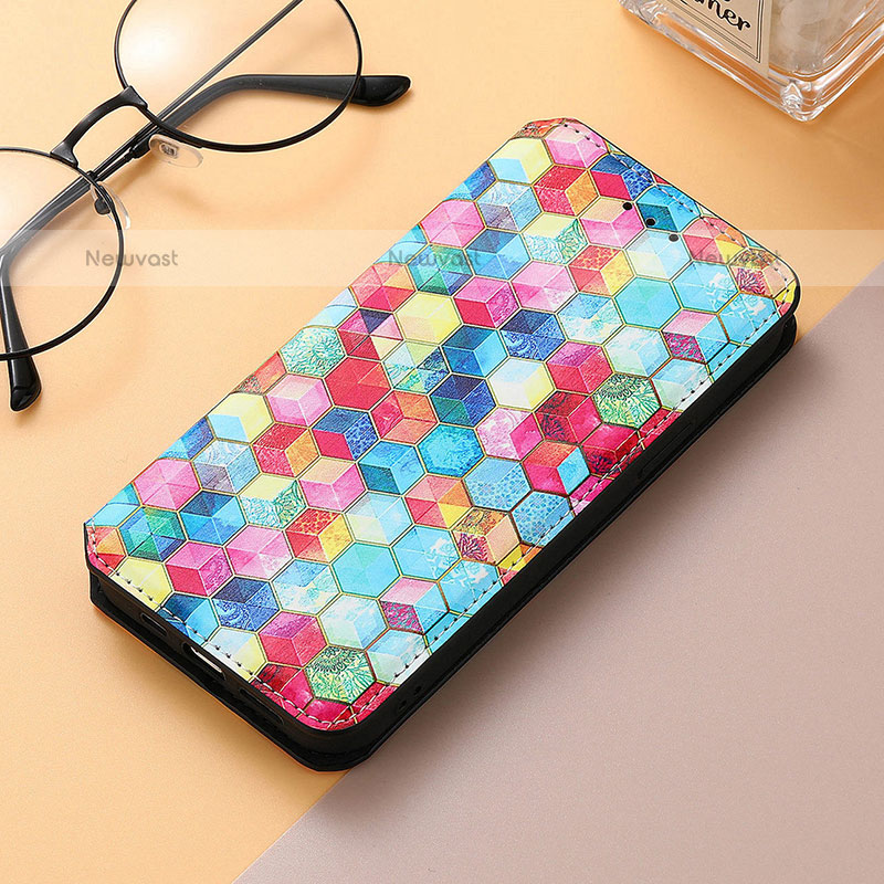 Leather Case Stands Fashionable Pattern Flip Cover H09 Holder for Apple iPhone 14 Pro Mixed