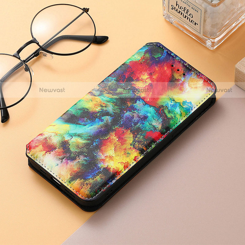 Leather Case Stands Fashionable Pattern Flip Cover H10 Holder for Apple iPhone 13 Colorful