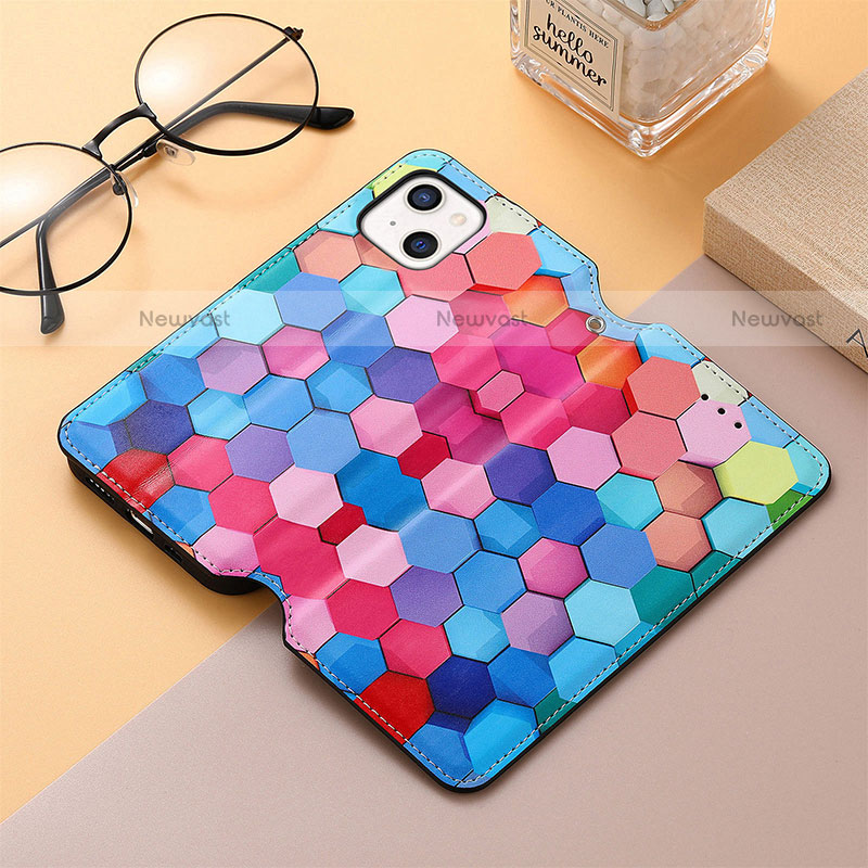 Leather Case Stands Fashionable Pattern Flip Cover H10 Holder for Apple iPhone 13 Mini