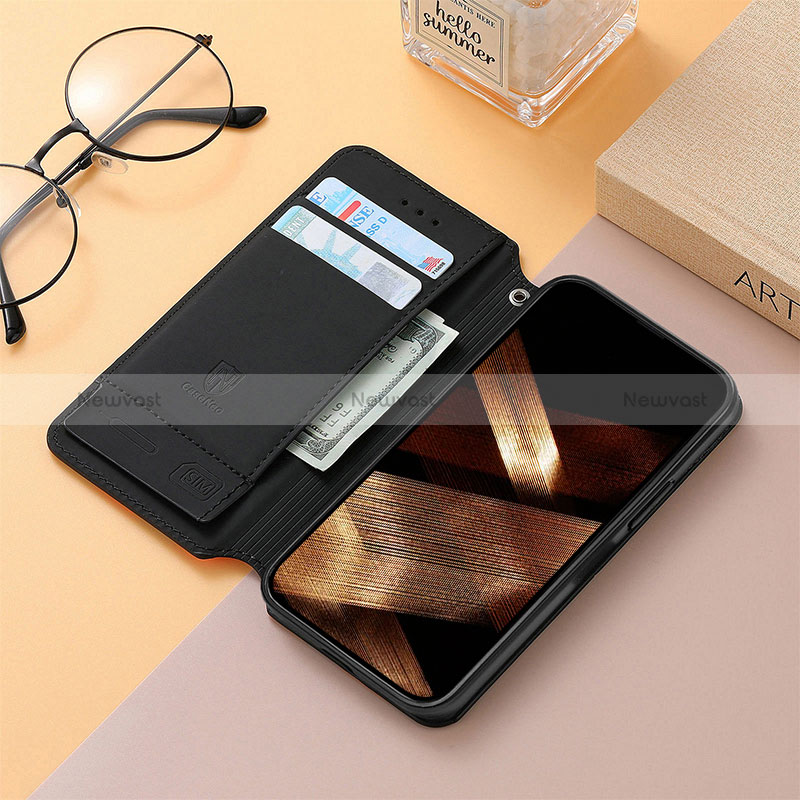Leather Case Stands Fashionable Pattern Flip Cover H10 Holder for Apple iPhone 15 Plus