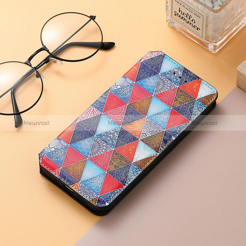 Leather Case Stands Fashionable Pattern Flip Cover H10 Holder for Apple iPhone 15 Plus Mixed