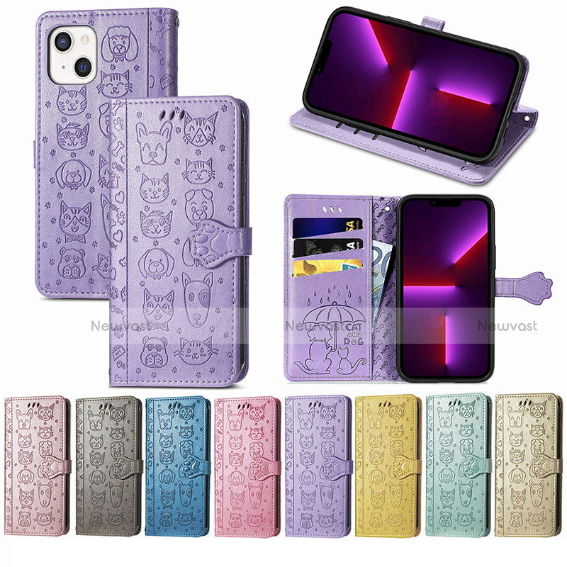 Leather Case Stands Fashionable Pattern Flip Cover H11 Holder for Apple iPhone 13 Mini