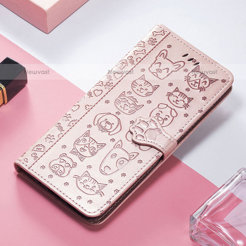 Leather Case Stands Fashionable Pattern Flip Cover H11 Holder for Apple iPhone 14 Pro Rose Gold