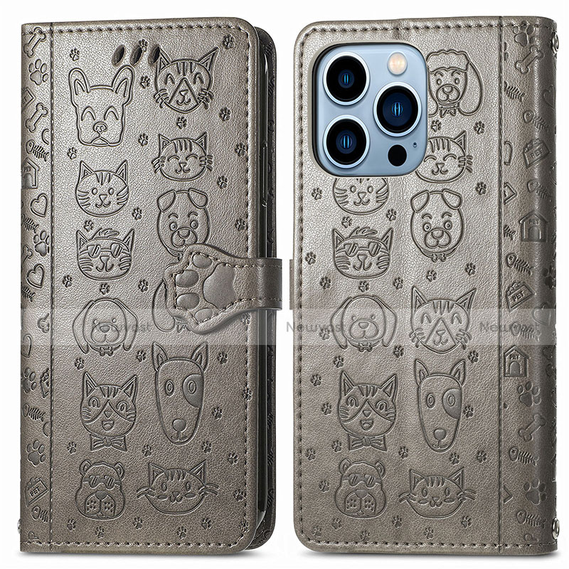 Leather Case Stands Fashionable Pattern Flip Cover H12 Holder for Apple iPhone 13 Pro