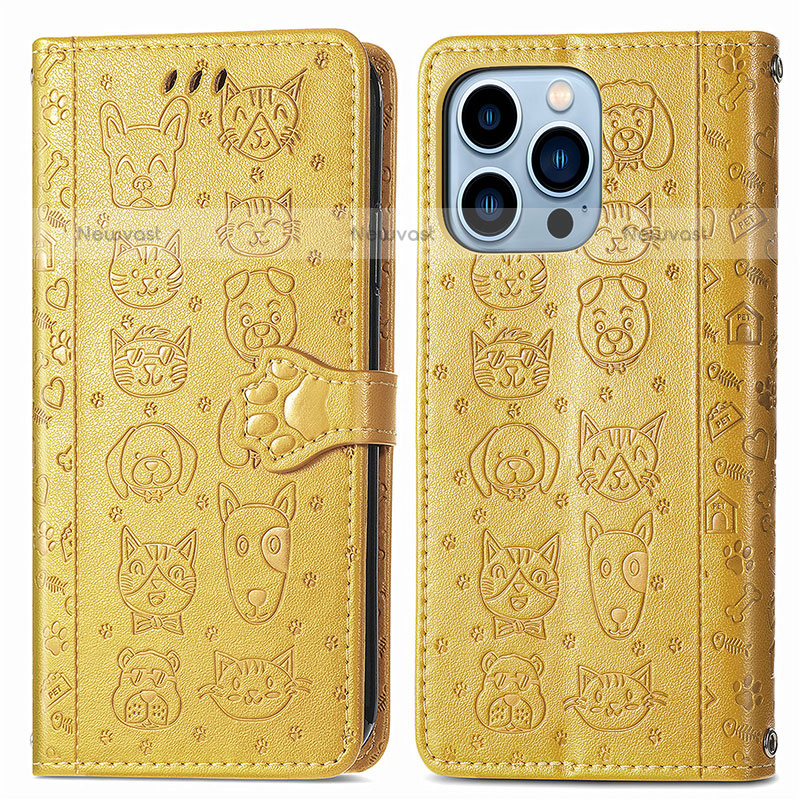 Leather Case Stands Fashionable Pattern Flip Cover H12 Holder for Apple iPhone 14 Pro