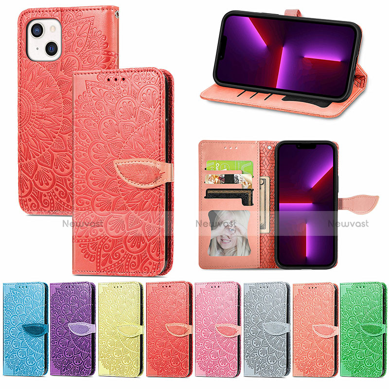 Leather Case Stands Fashionable Pattern Flip Cover H13 Holder for Apple iPhone 13 Mini