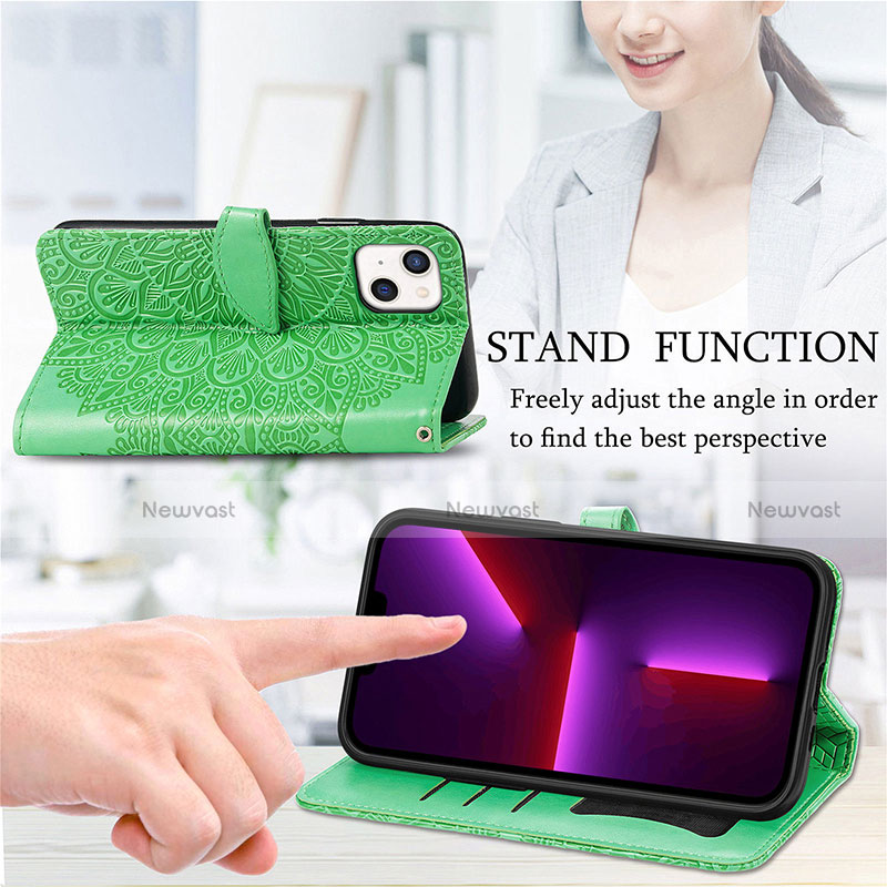 Leather Case Stands Fashionable Pattern Flip Cover H13 Holder for Apple iPhone 14 Plus