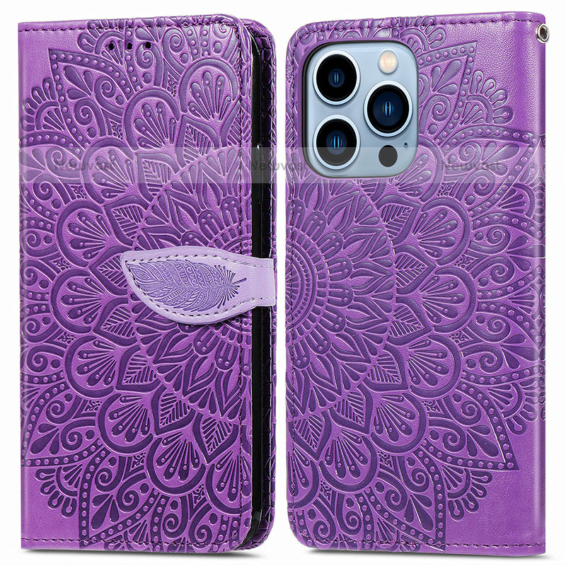 Leather Case Stands Fashionable Pattern Flip Cover H13 Holder for Apple iPhone 14 Pro