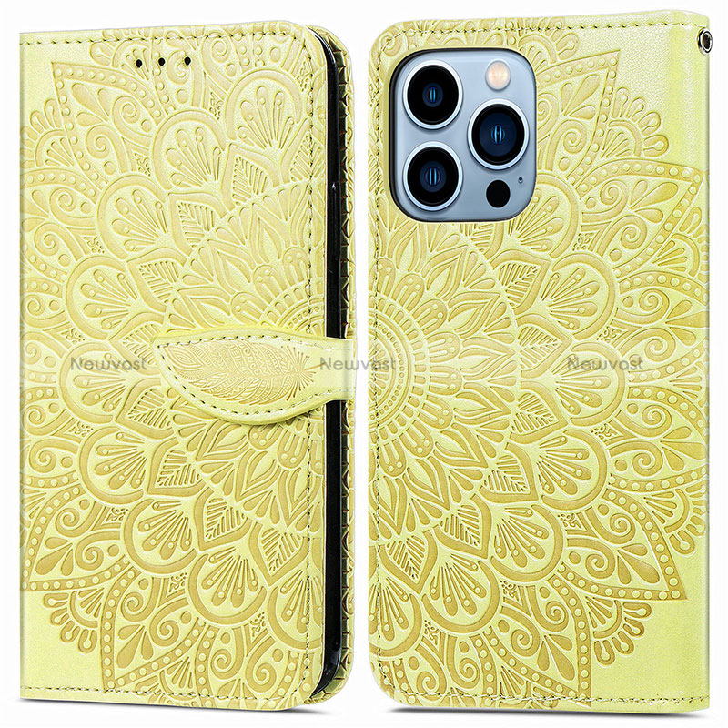 Leather Case Stands Fashionable Pattern Flip Cover H13 Holder for Apple iPhone 14 Pro Max