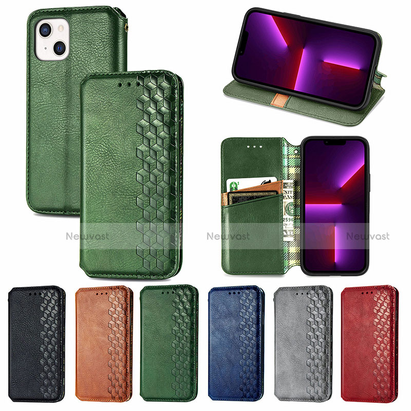 Leather Case Stands Fashionable Pattern Flip Cover H15 Holder for Apple iPhone 14 Plus