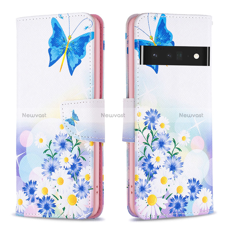 Leather Case Stands Fashionable Pattern Flip Cover Holder B01F for Google Pixel 7 Pro 5G