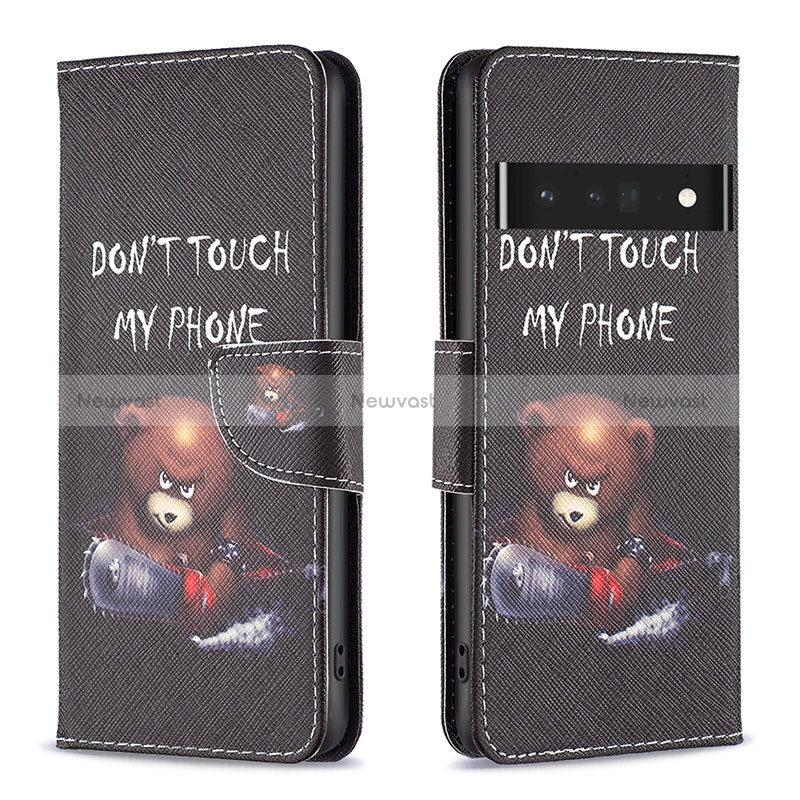 Leather Case Stands Fashionable Pattern Flip Cover Holder B01F for Google Pixel 7 Pro 5G