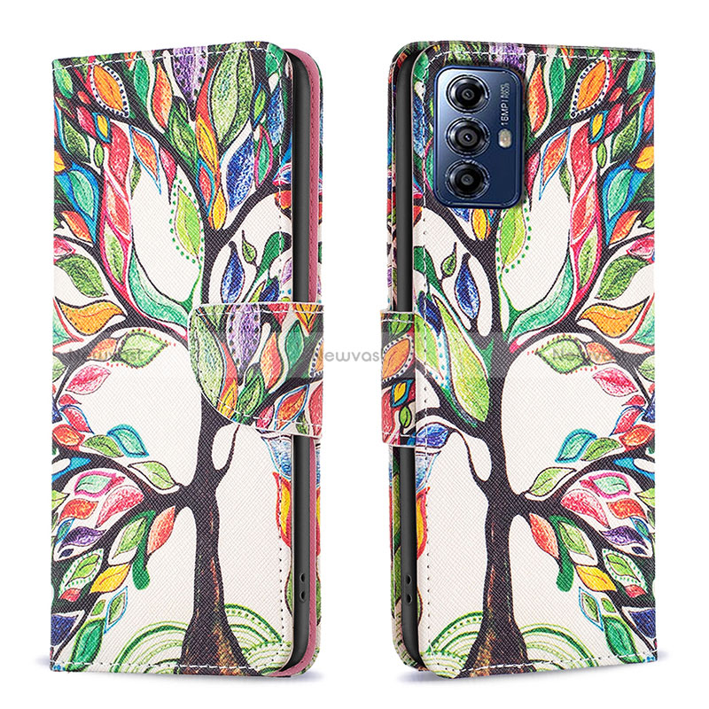 Leather Case Stands Fashionable Pattern Flip Cover Holder B01F for Motorola Moto G Power (2022)