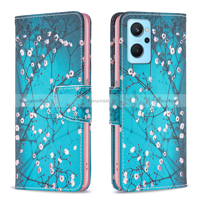 Leather Case Stands Fashionable Pattern Flip Cover Holder B01F for Oppo A96 4G