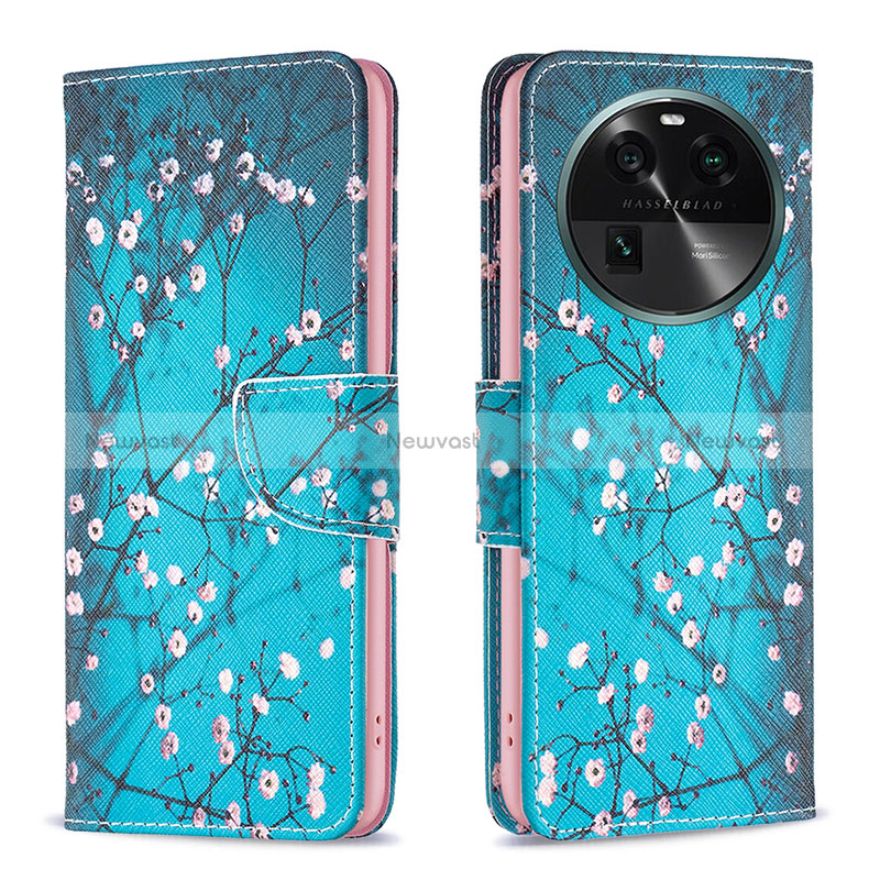 Leather Case Stands Fashionable Pattern Flip Cover Holder B01F for Oppo Find X6 5G