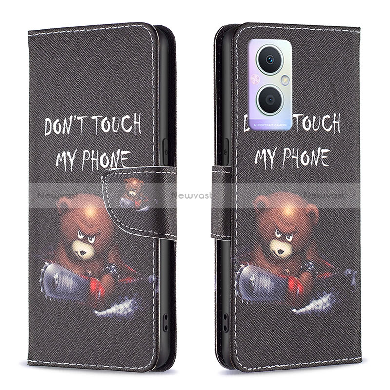 Leather Case Stands Fashionable Pattern Flip Cover Holder B01F for Oppo Reno7 Lite 5G