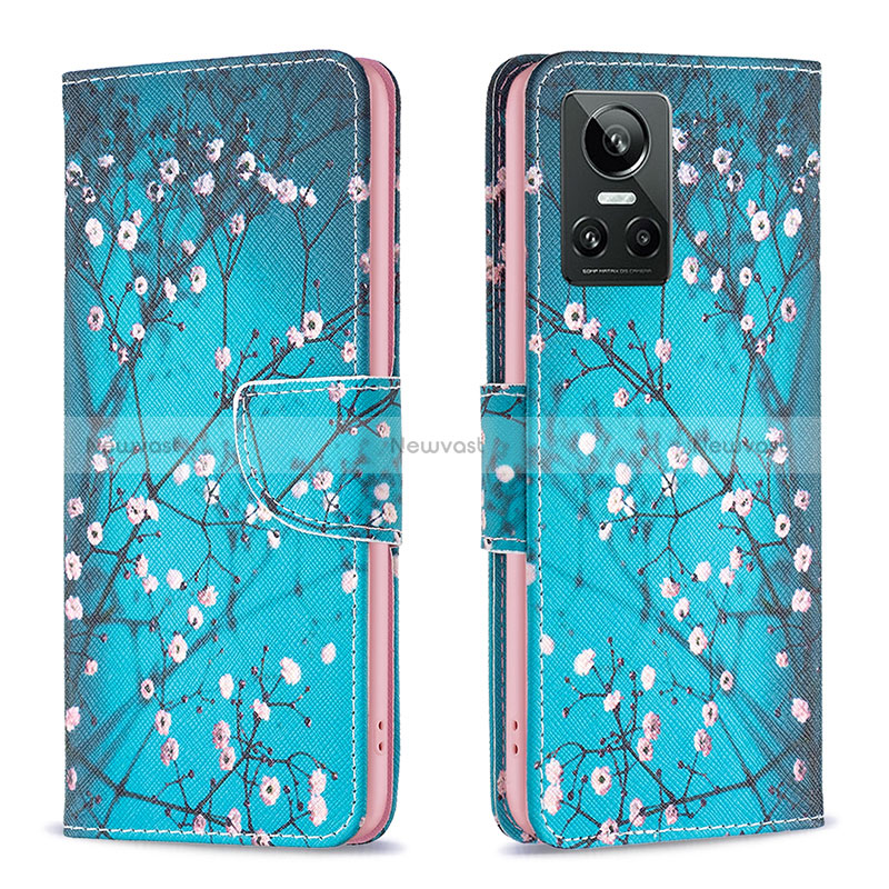 Leather Case Stands Fashionable Pattern Flip Cover Holder B01F for Realme GT Neo3 5G