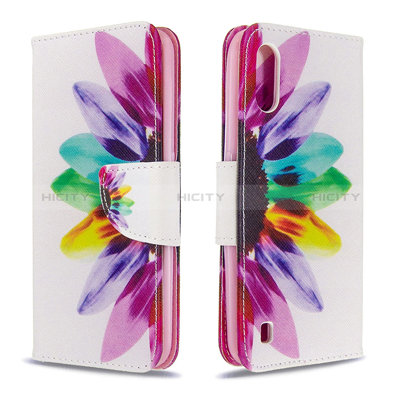 Leather Case Stands Fashionable Pattern Flip Cover Holder B01F for Samsung Galaxy A01 SM-A015