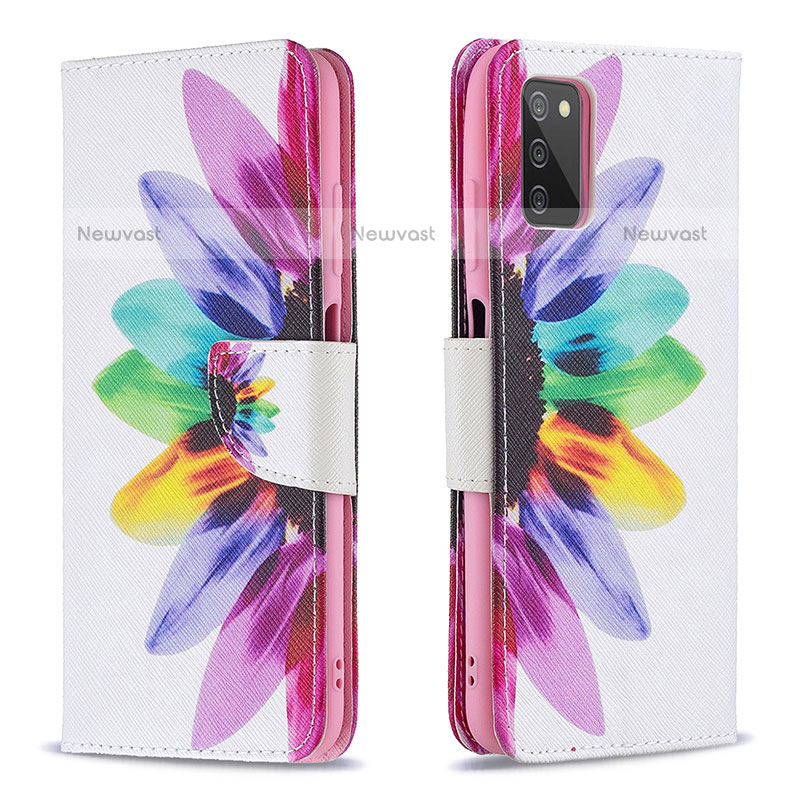 Leather Case Stands Fashionable Pattern Flip Cover Holder B01F for Samsung Galaxy A02s