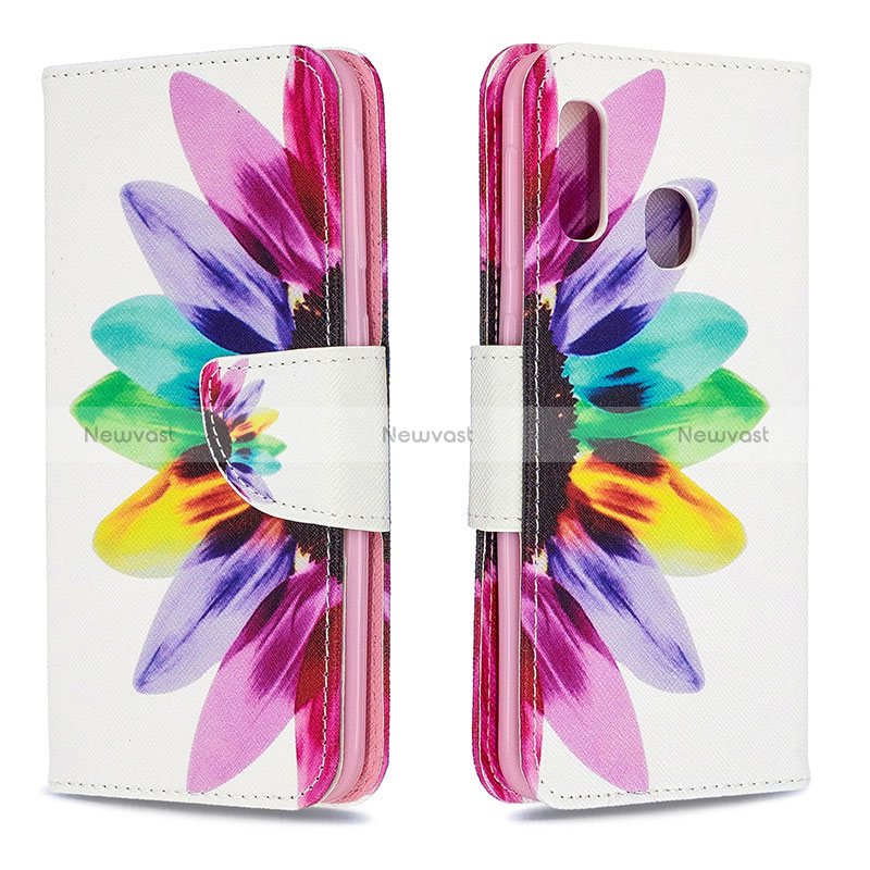 Leather Case Stands Fashionable Pattern Flip Cover Holder B01F for Samsung Galaxy A20e