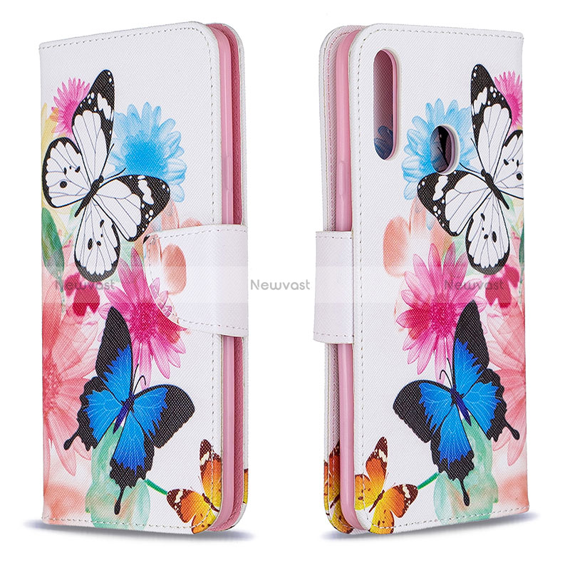 Leather Case Stands Fashionable Pattern Flip Cover Holder B01F for Samsung Galaxy A20s