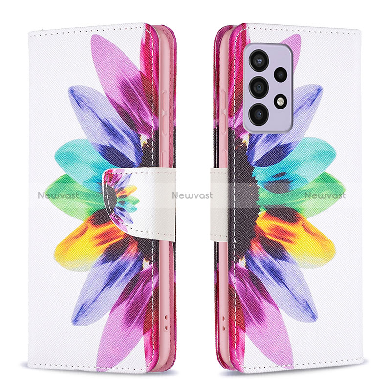 Leather Case Stands Fashionable Pattern Flip Cover Holder B01F for Samsung Galaxy A33 5G