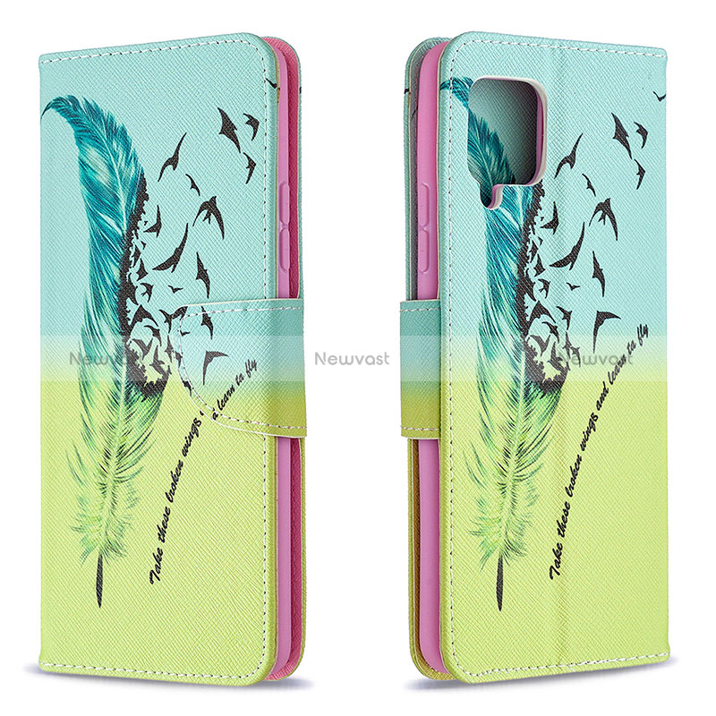 Leather Case Stands Fashionable Pattern Flip Cover Holder B01F for Samsung Galaxy A42 5G