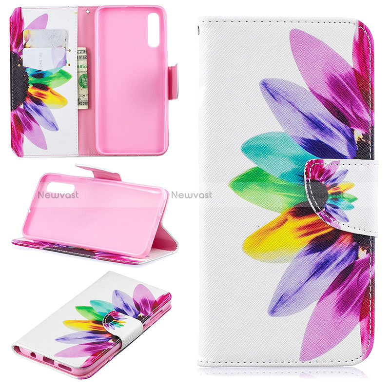 Leather Case Stands Fashionable Pattern Flip Cover Holder B01F for Samsung Galaxy A50