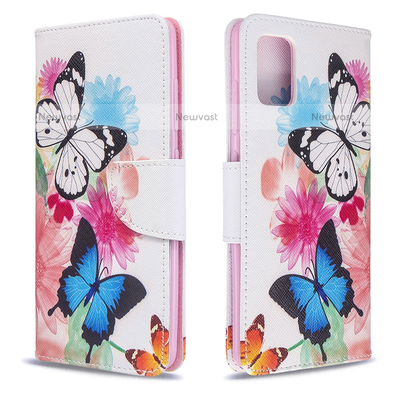 Leather Case Stands Fashionable Pattern Flip Cover Holder B01F for Samsung Galaxy A51 4G