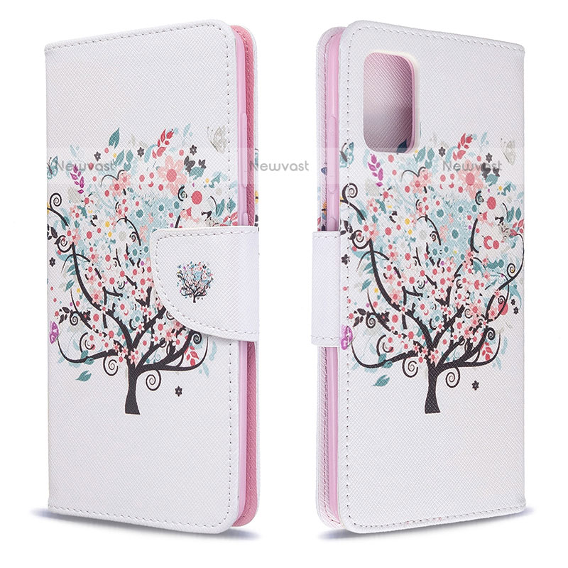 Leather Case Stands Fashionable Pattern Flip Cover Holder B01F for Samsung Galaxy A51 4G