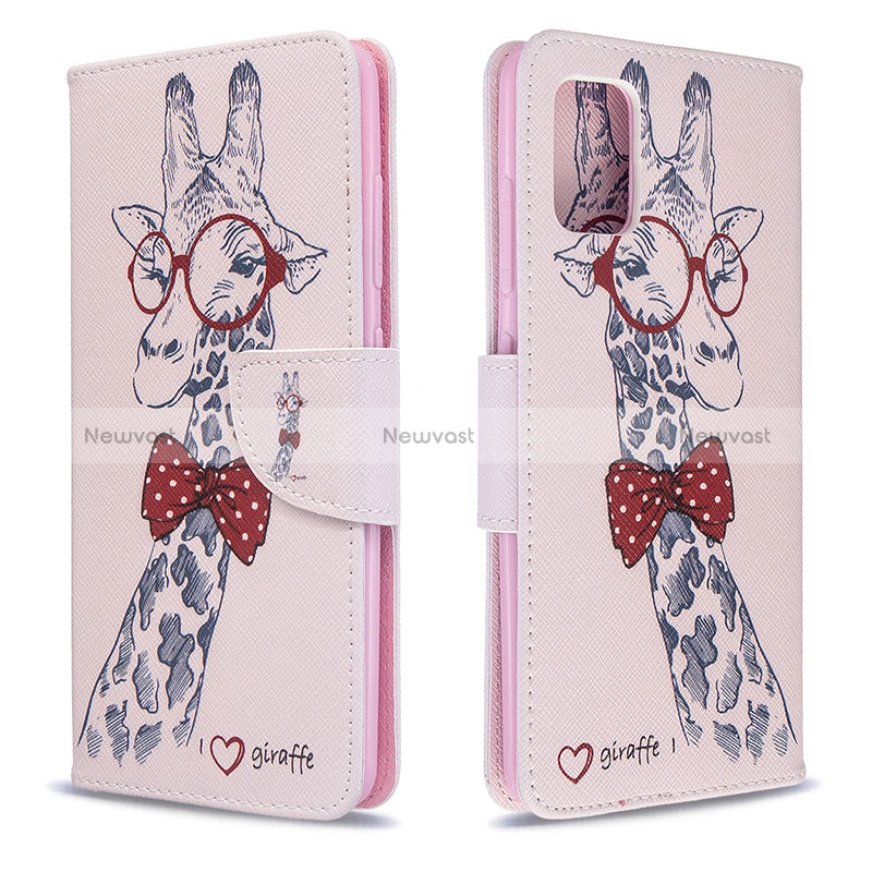 Leather Case Stands Fashionable Pattern Flip Cover Holder B01F for Samsung Galaxy A51 5G
