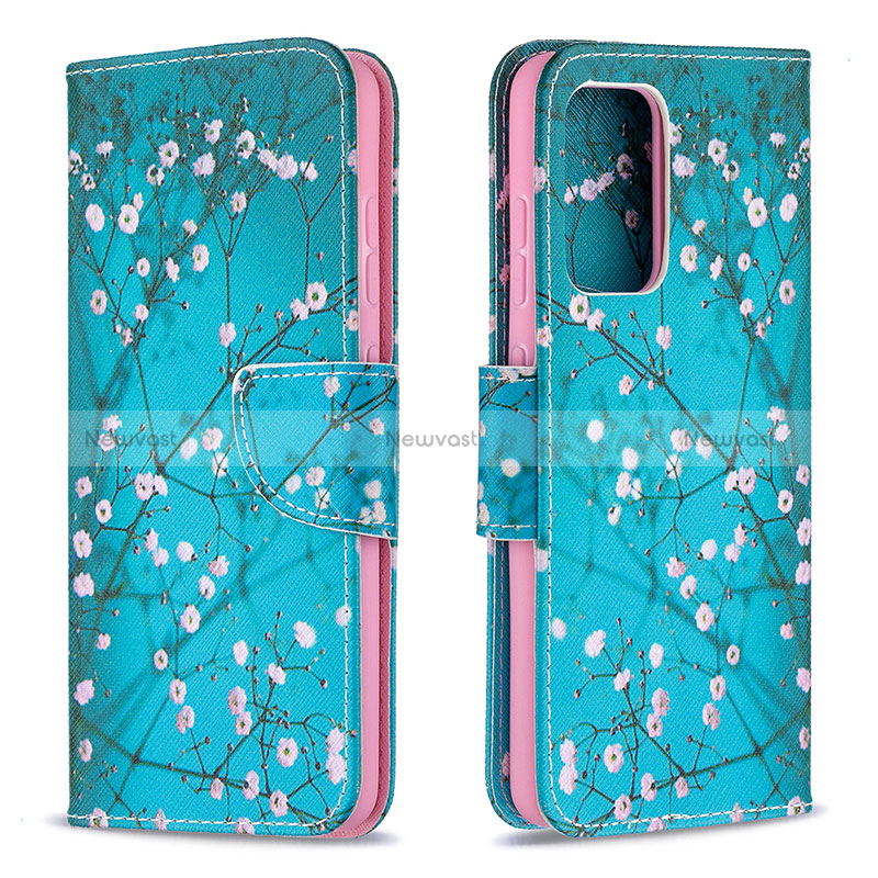 Leather Case Stands Fashionable Pattern Flip Cover Holder B01F for Samsung Galaxy A52 5G