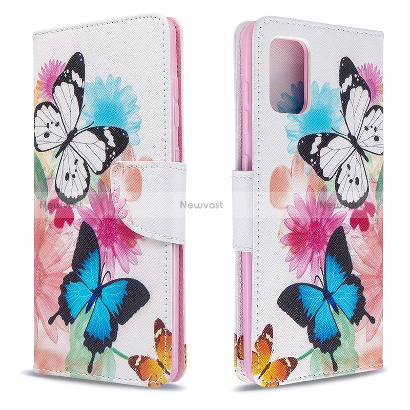 Leather Case Stands Fashionable Pattern Flip Cover Holder B01F for Samsung Galaxy A71 5G Colorful
